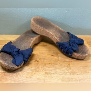 GAP Women’s Navy Bow Cork Slide Sandals